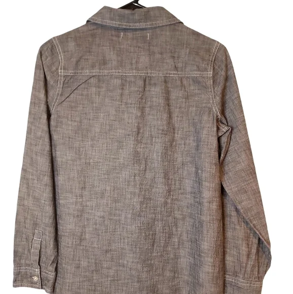 Old Navy Black Cotton twill Casual L/S Button Down Shirt Top sz S - Picture 3 of 4